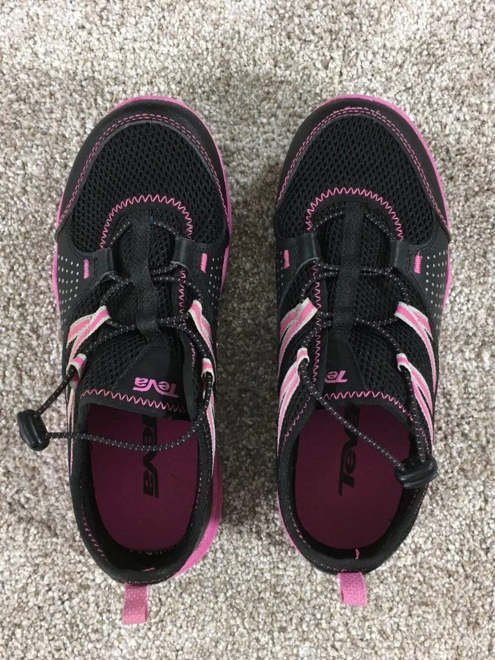 Teva 'Scamper' Water Shoes Kids Girls Size 5 EUR 37 Black Pink